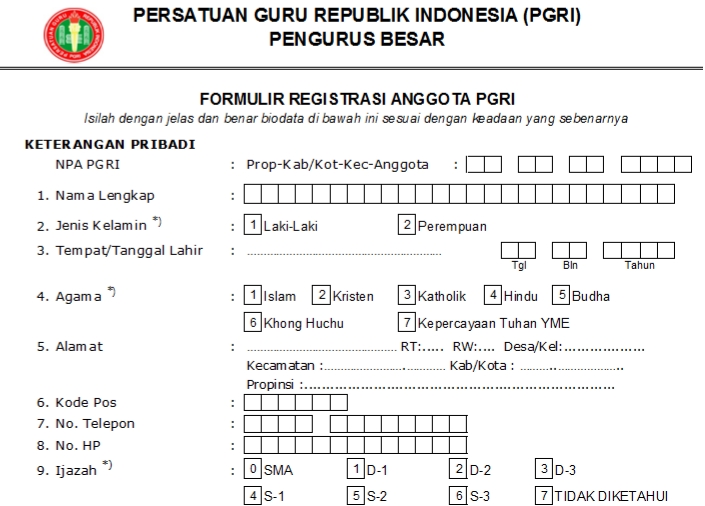 Pendaftaran PGRI Hulusungaiselatan - Persatuan Guru Republik Indonesia Cabang Hulusungaiselatan